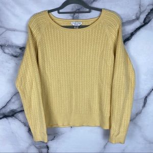 Casual Corner Yellow Cable Knit Sweater